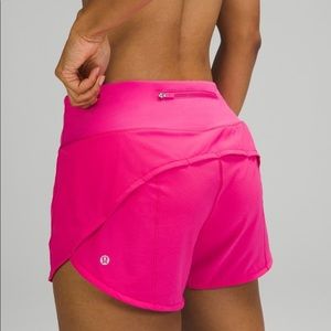 Lululemon Sonic pink speed up 4” shorts